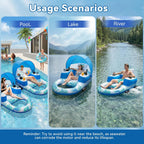 Motorized Pool Float with Canopy, Rechargeable Motorized Floats Lounger for Adults with Dual Motors, Lake Floats Adult Size with Cup Holder for Party