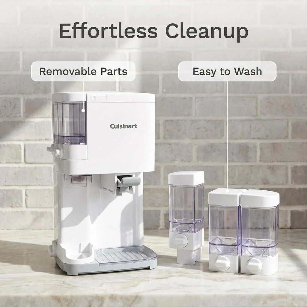 Countertop Soft Serve Ice Cream Machine Built-in Topping Storage Home Ice Cream Maker