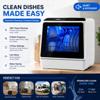 🫗5-in-1 Portable Dishwasher: Wash, Dry, Store & Baby Care Mode