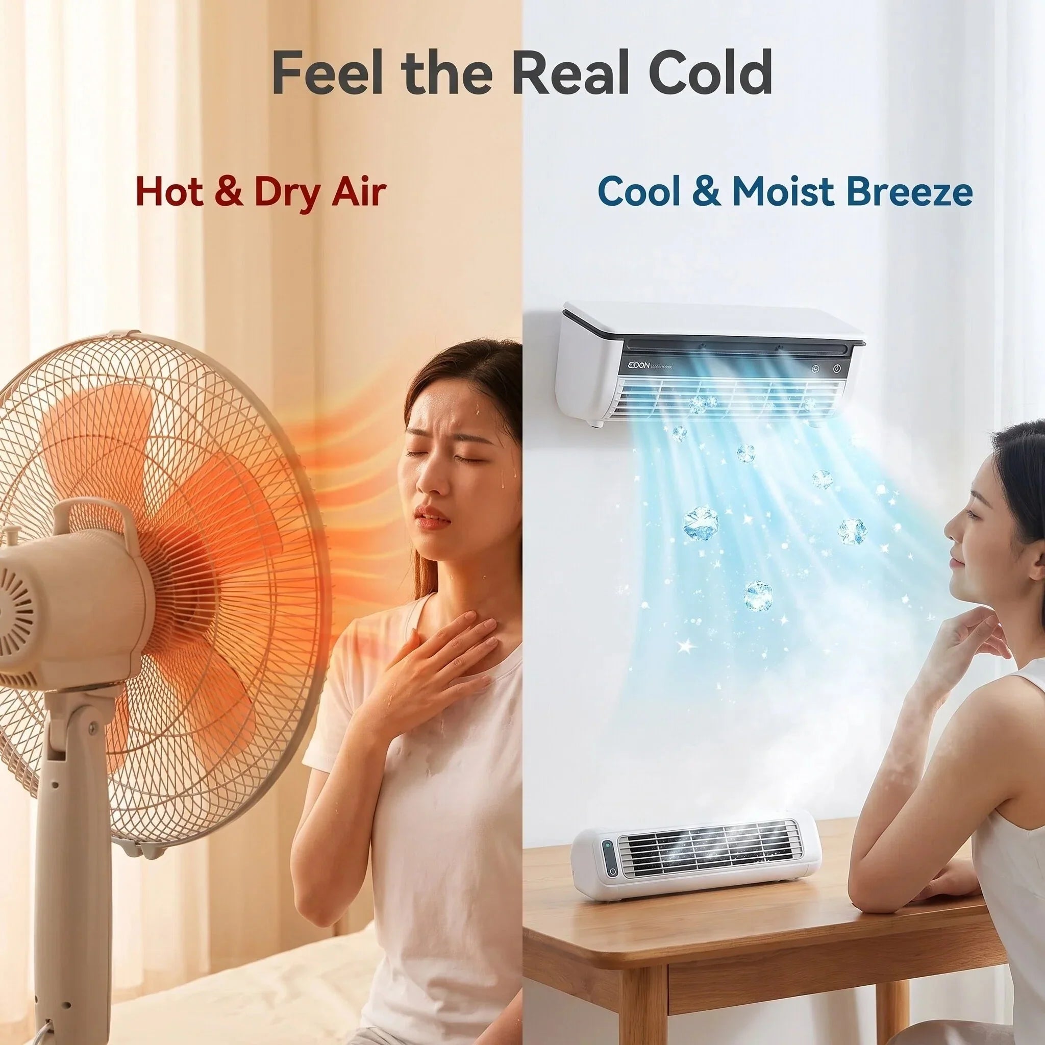 White Wall Mount Mini Split AC Unit Household Silent Indoor Air Conditioner