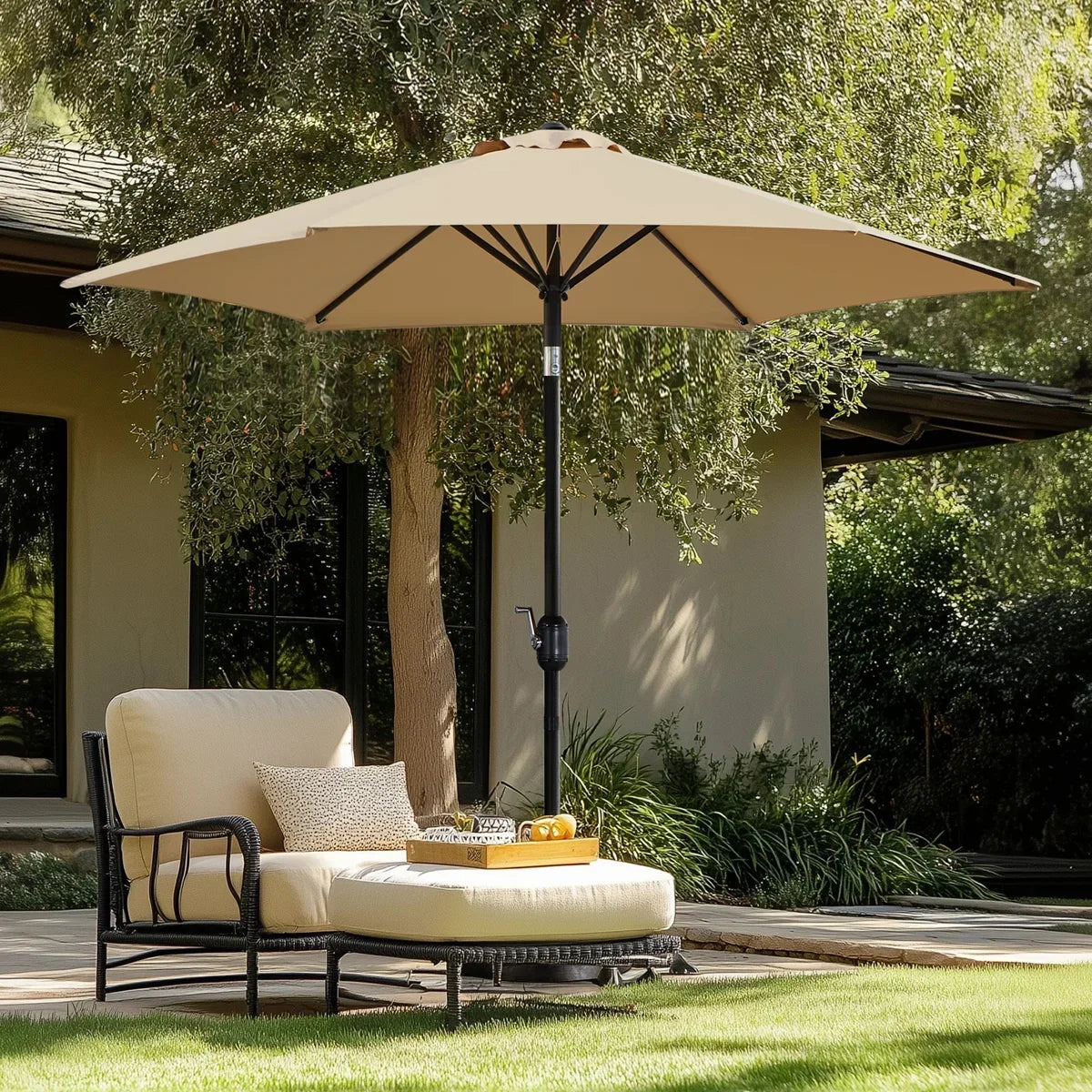 95 H Push-Button Tilt Market Umbrella