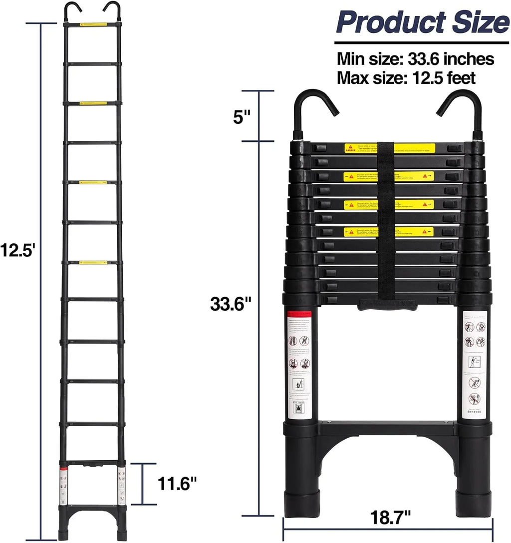 Lightweight Foldable Aluminum Telescopic Ladder